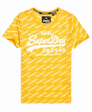 Superdry Vintage Logo Sport All Over Print Női Pólók Sárga | XKQDV8396